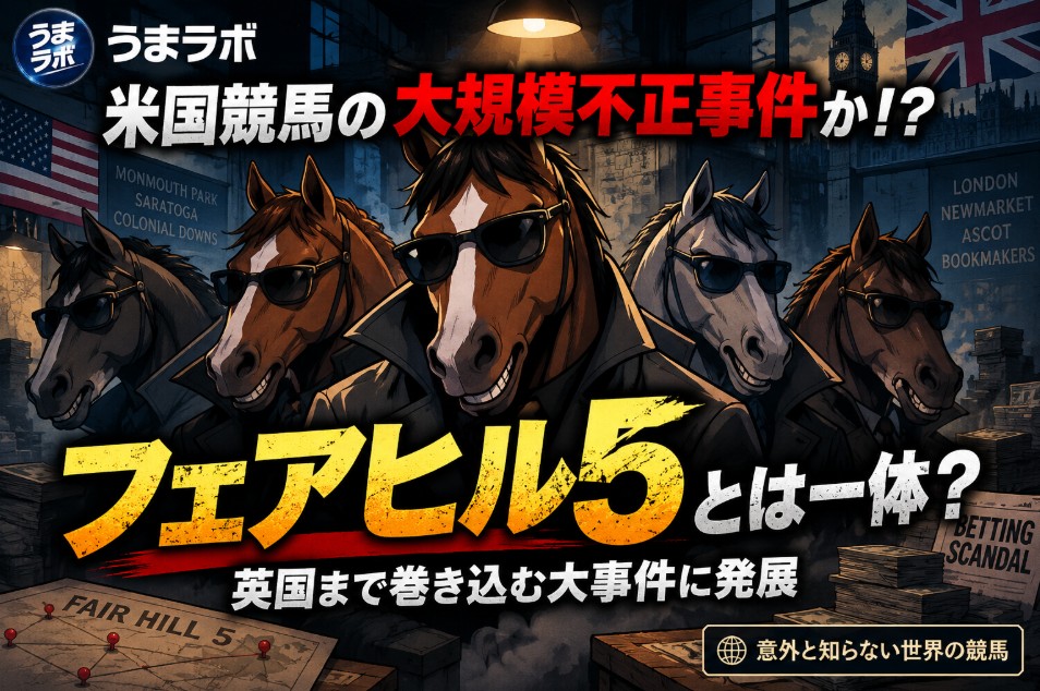 米国競馬のフェアヒル5事件を紹介する記事タイトル画像